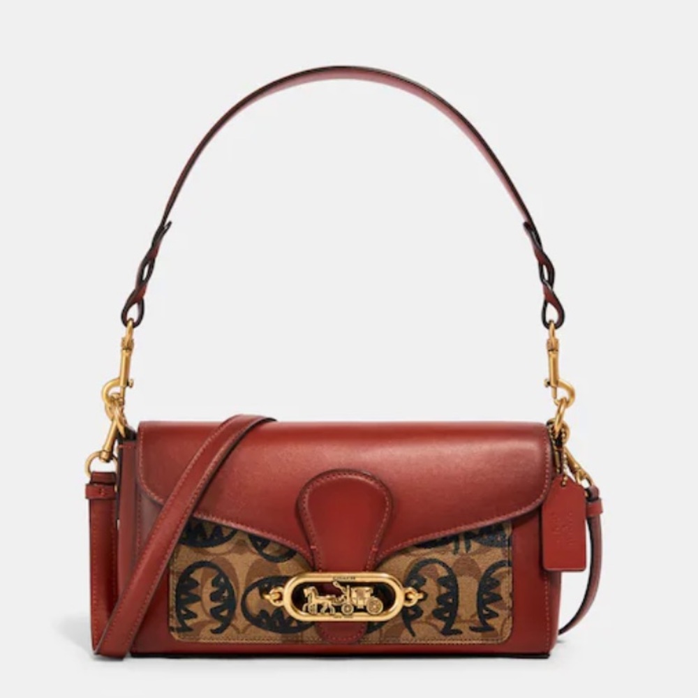 COACH Jade Shoulder Bag In Signature Canvas With Rexy By Guang Yu 1503